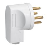 Male power plug with earth 32A - bottom outlet - 3 pins - white