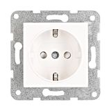 Socket outlet with safety shutter, screw clamps, white