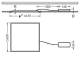 Recessed luminaires Siella C Multilumencolor 6 Prisms White square ET 33W 4100lm Wide reduced glare UGR19 (W19) IK03 4 SDCM 8365140