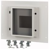 Front plate, NZM4, 4p, withdrawable + remote operator, W=800mm, IP55, grey