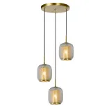 Lucide AGATHA - Pendant light - Ø 35 cm - 3xE27 - Matt Gold / Brass