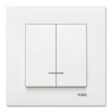Karre White (Quick Connection) Illuminated Two Gang Switch