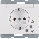 SCHUKO socket outlet with overvoltage protection, Arsys, polar white g