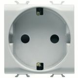 GERMAN STANDARD SOCKET-OUTLET 250V ac - FRONT TIGHTENING TERMINALS - 2P+E 16A - 2 MODULES - GLOSSY WHITE - ANTIBACTERIAL - CHORUSMART