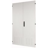 Section wide door, ventilated, HxW=2000x1100mm, double-winged, IP42, grey