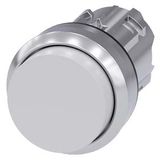 Pushbutton, 22 mm, round, metal, shiny, white, pushbutton, raised momentary 3SU1050-0BB60-0AA0-Z Y15