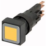 Illuminated pushbutton actuator, yellow, momentary, +filament lamp 24V