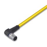 System bus cable for drag chain M12B plug angled 5-pole yellow