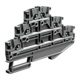 push-in terminal block 3 levels feed-through, 2.5mm², grey