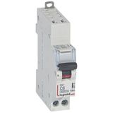 DX³6000 10kA automatic high inlet and low outlet U+N screw circuit breaker - 230V~ - 6A - curve C - 1 module