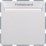 Relay switch centre plate for hotel card, S.1/B.3/B.7, p. white, matt,