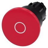 Mushroom pushbutton, 22 mm, round, plastic, red, inscription: O, 40…3SU1000-1BA20-0AD0-Z X90