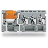 Stackable 3-conductor PCB terminal block with knife disconnect 2.5 mm²