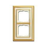 1722-838-500 Cover Frame Busch-dynasty® polished brass ivory white