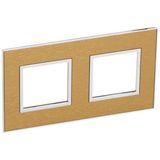 Plate Arteor - French/German std - square - 2 x 2 modules - gold brass