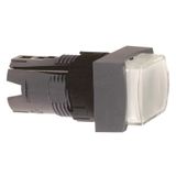 Head for illuminated push button, Harmony XB6, white rectang projecting pushbutton Ø 16 spring return 12...24 V