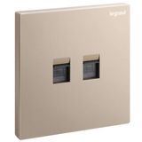 Galion - 1 gang double RJ 45 category 6 UTP socket outlet - rose gold