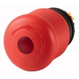 Emergency stop/emergency switching off pushbutton, RMQ-Titan, Mushroom-shaped, 38 mm, Illuminated with LED element, Turn-to-release function, Red, yel