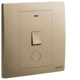 Mallia Senses 1 gang 1 way double pole switch 20AX with led indicator and earth terminal cable outlet