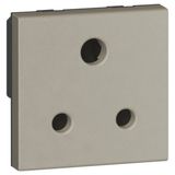 Arteor 2 Pole + Earth 5A British Standard Unswitched Socket Outlet 2 Module Champagne