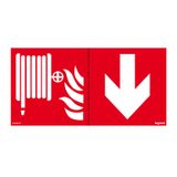 Label - for emergency lighting luminaires - fire horse below - 100 x 200 mm