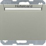 Relay switch centre plate for hotel card, K.5, stainless steel lacq.