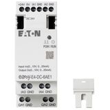 I/O expansion, For use with easyE4, 24 V DC, Inputs expansion (number) analog: 4, screw terminal
