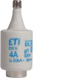 Fuse-link DII E27 4A 500V, tripping characteristic Super fast, with in