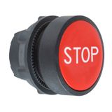Harmony XB5, Push button head, plastic, flush, red, Ø22, spring return, marked STOP