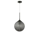 Smoky Gray Glass   Matt Black Metal  LED E27 1x12 Watt 230 Volt  IP20 Bulb Excluded  D: 25 H: 120 cm Adjustable height