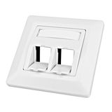 Outlet empty for 2 modules(SFA)(SFB), 80x80mm,angled,RAL1013