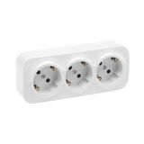 3X2P+E SCHUKO 16A PREWIRED SOCKET WITH SHUTTERS WHITE