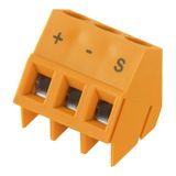 PCB terminal, 5.08 mm, Number of poles: 3, Conductor outlet direction: