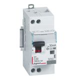 Differential circuit breaker DX³4500 high inlet and low outlet screw U+N 230V~ - 20A type F 30mA - curve C - 2 modules