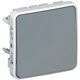 Push-button Plexo IP 55 - N/O contact - 10 A - modular - grey