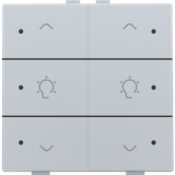 Double dimming control with LED for Niko Home Control, sterling coated