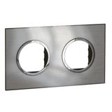 Plate Arteor - French/German std - round - 2 x 2 modules - stainless steel