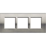 LL - cover plate 2x3P 57mm brushed steel