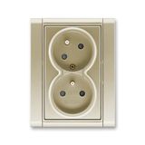 5513F-C02357 33 Double socket outlet with earthing pins, shuttered, with turned upper cavity ; 5513F-C02357 33