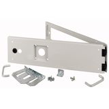Opening metal front plate for drawer, NZM, closed IP55, H=150mm, grey