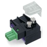 Tap-off module for flat cable 5 x 2.5 mm² + 2 x 1.5 mm² green