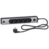 Unica extend - Schuko trailing lead - 5 gangs - with USB port - anthracite/alu