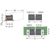 THR male header 1.0 x 1.0 mm solder pin angled black