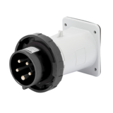 STRAIGHT FLUSH MOUNTING INLET - IP67 - 3P+N+E 32A 480-500V 50/60HZ - BLACK - 7H - SCREW WIRING