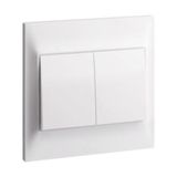 Belanko S 2 gang 2-way switch - 20AX - White