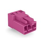 Plug for PCBs angled 3-pole pink