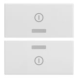 Two half-buttons 2M I/O symbols white
