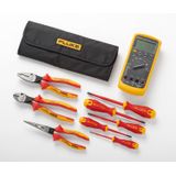 IB875KEUR Fluke 87V Industrial Multimeter + Hand Tools Starter Kit (5 insulated screwdrivers and 3 insulated pliers)