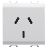 ARGENTINIAN STANDARD SOCKET-OUTLET 250V ac - 2P+E 10A - 2 MODULES - GLOSSY WHITE - CHORUSMART