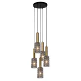 Lucide CORALIE - Pendant light - Ø 30 cm - 5xE27 - Matt Gold / Brass